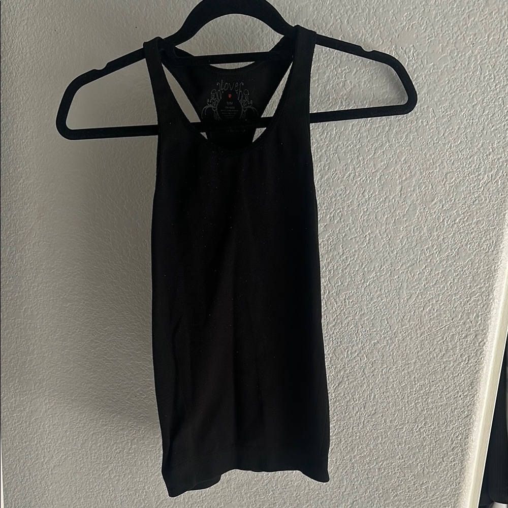 Love Black Tank Top Lightweight Racerback Style
